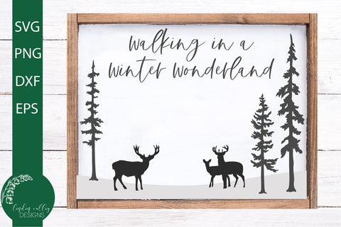 Walking In A Winter Wonderland SVG-Farmhouse Christmas Quote SVG SVG Linden Valley Designs 