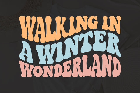 Walking In a Winter Wonderland svg, wavy style Stacked Svg, Snowflakes Svg, Let it Snow Svg, Snow Svg, Winter Sign Svg, Cozy svg SVG Fauz 