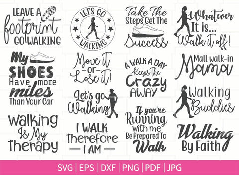 Walking svg, Let's Go Walking svg, Walking Mom Gift, Exercise svg