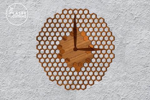 Wall Clock Honeycomb Multilayer Cut Files for Laser Cut Wood SVG LaserCutano 