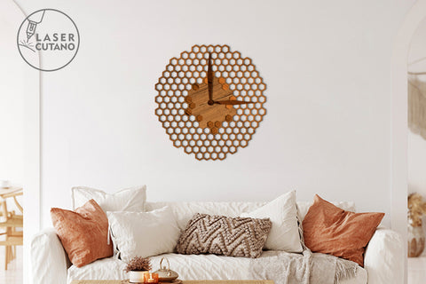 Wall Clock Honeycomb Multilayer Cut Files for Laser Cut Wood SVG LaserCutano 