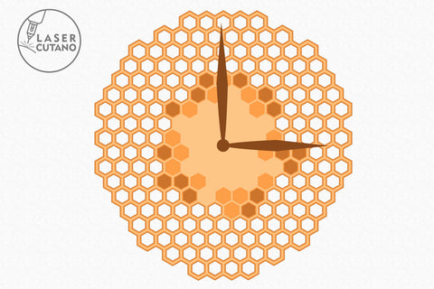 Wall Clock Honeycomb Multilayer Cut Files for Laser Cut Wood SVG LaserCutano 