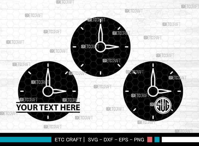 Wall Clock Icons Monogram, Wall Clock Svg, Watch Svg, Wall Clocks, Clock Face Stencil, Wall Clock Monogram, Icon Monogram, Svg Cut File, Dxf, Eps, Png, SVG ETC Craft 