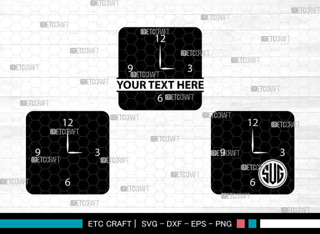 Wall Clock Icons Monogram, Wall Clock Svg, Watch Svg, Wall Clocks, Clock Face Stencil, Wall Clock Monogram, Icon Monogram, Svg Cut File, Dxf, Eps, Png, SVG ETC Craft 