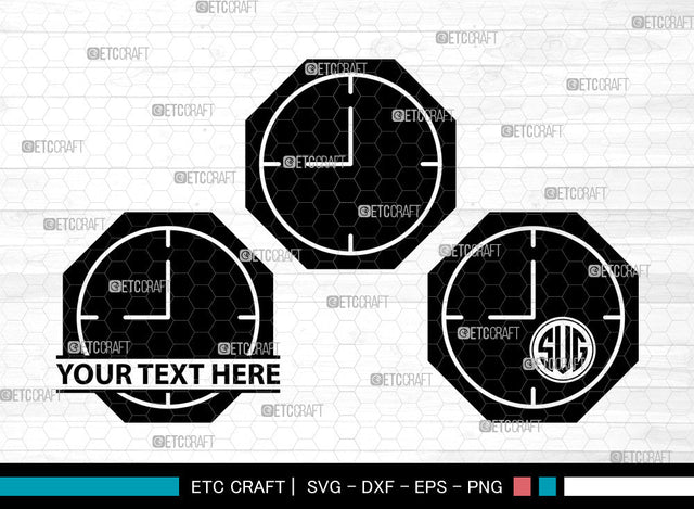 Wall Clock Icons Monogram, Wall Clock Svg, Watch Svg, Wall Clocks, Clock Face Stencil, Wall Clock Monogram, Icon Monogram, Svg Cut File, Dxf, Eps, Png, SVG ETC Craft 