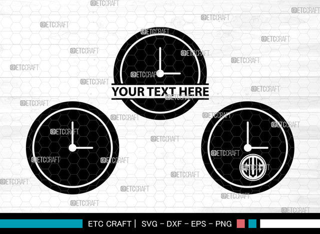 Wall Clock Icons Monogram, Wall Clock Svg, Watch Svg, Wall Clocks, Clock Face Stencil, Wall Clock Monogram, Icon Monogram, Svg Cut File, Dxf, Eps, Png, SVG ETC Craft 