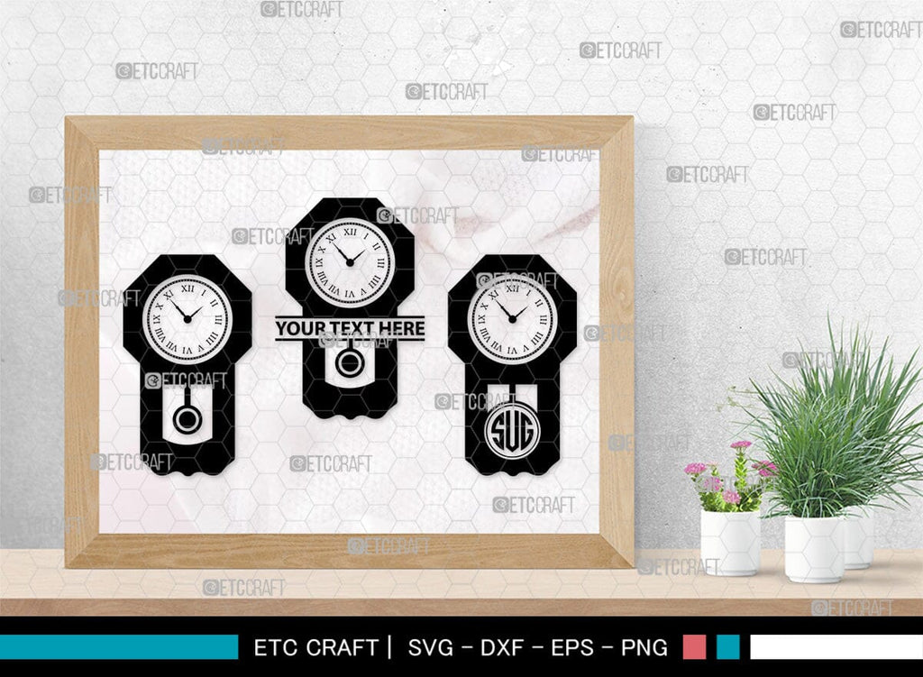 Wall Clock Monogram, Wall Clock Silhouette, Watch Svg, Clock Svg, Clock ...