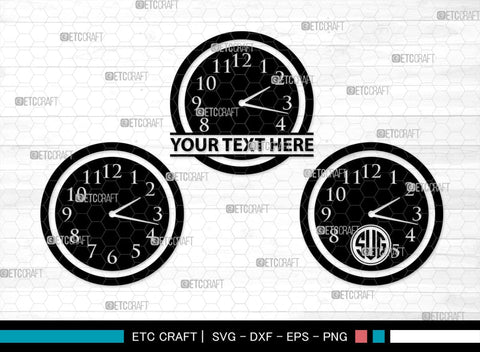 Wall Clock Monogram, Wall Clock Silhouette, Watch Svg, Clock Svg, Clock face Svg, Time Svg, Clock Numbers Svg, Wall Clock Svg, SB00134 SVG ETC Craft 