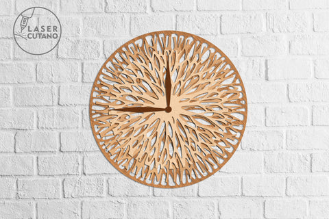 Wall Clock Multilayer Cut Template SVG LaserCutano 