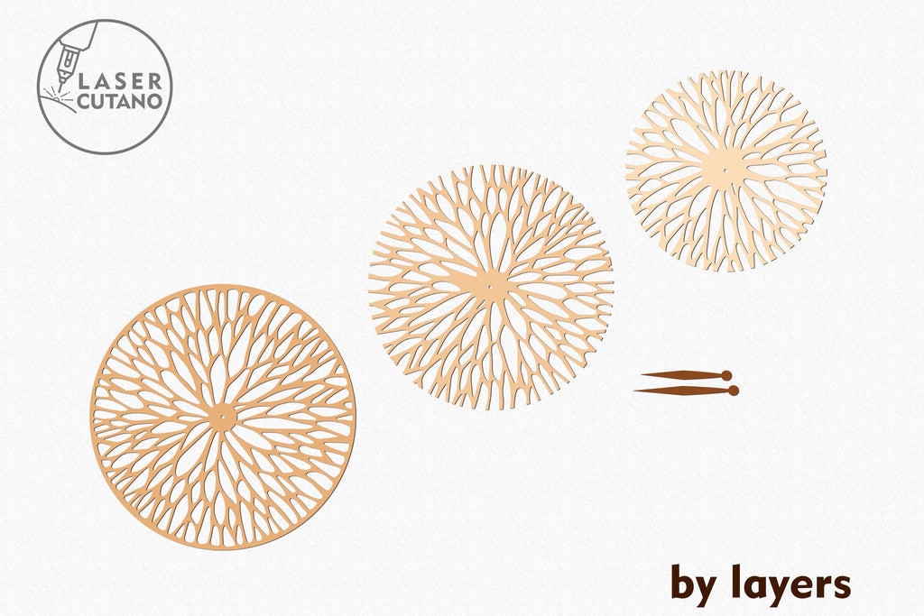 Wall Clock Multilayer Cut Template - So Fontsy