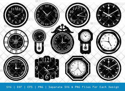 Wall Clock SVG, Watch Silhouette, Clock Svg, Clock face Svg, Time Svg, Clock Numbers Svg, Wall Clock Bundle SVG ETC Craft 