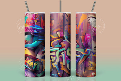 Wall Graffiti Tumbler Wrap, Street Art Graffiti Tumbler, 20oz Skinny Tumbler Sublimation Design PNG, Colourful Graffiti Seamless PatternCalculate profit Sublimation Syre Digital Creations 