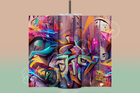 Wall Graffiti Tumbler Wrap, Street Art Graffiti Tumbler, 20oz Skinny Tumbler Sublimation Design PNG, Colourful Graffiti Seamless PatternCalculate profit Sublimation Syre Digital Creations 