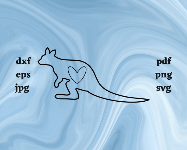 Wallaby Heart SVG Cut File SVG Northern Light SVG 