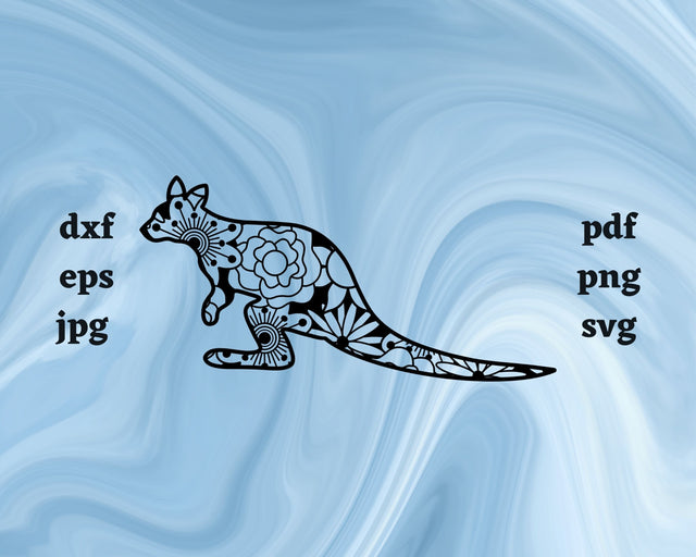 Wallaby Mandala SVG Cut File SVG Northern Light SVG 