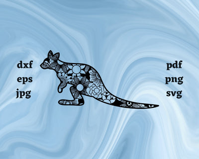 Wallaby Mandala SVG Cut File SVG Northern Light SVG 