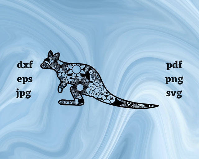 Wallaby Mandala SVG Cut File SVG Northern Light SVG 