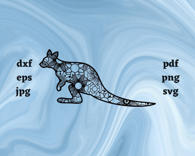 Wallaby Mandala SVG Cut File SVG Northern Light SVG 