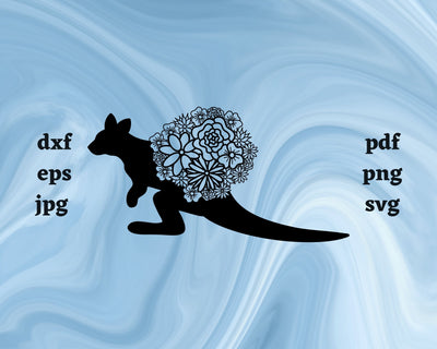 Wallaby Mandala SVG Cut File SVG Northern Light SVG 