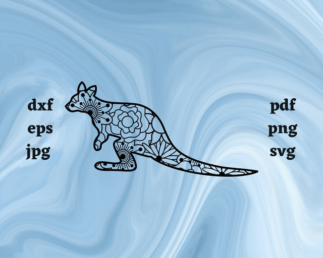 Wallaby Mandala SVG Cut File SVG Northern Light SVG 