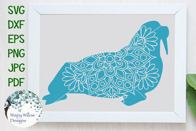 Walrus Floral Mandala SVG Wispy Willow Designs 