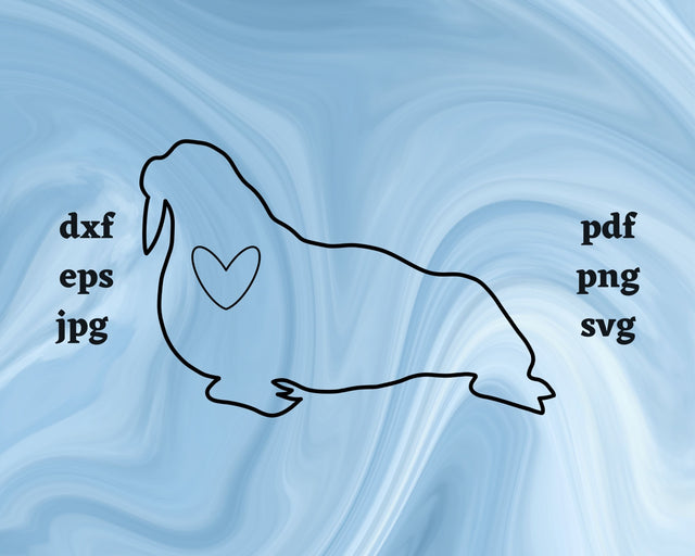 Walrus Heart SVG Cut File SVG Northern Light SVG 