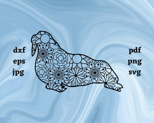 Walrus Mandala SVG Cut File SVG Northern Light SVG 