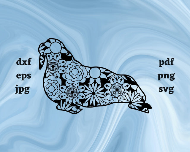 Walrus Mandala SVG Cut File SVG Northern Light SVG 