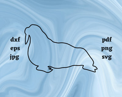 Walrus Outline SVG Cut File SVG Northern Light SVG 
