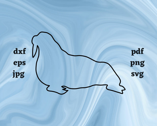 Walrus Outline SVG Cut File SVG Northern Light SVG 