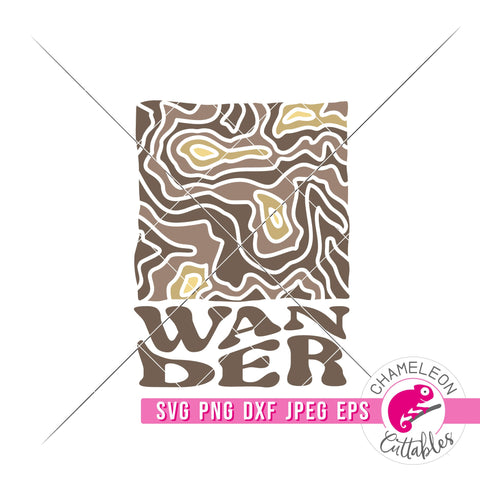 Wander Map Hiking Outdoor svg png dxf eps jpeg SVG Chameleon Cuttables 