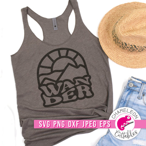 Wander Mountains Hiking Outdoor svg png dxf eps jpeg SVG Chameleon Cuttables 