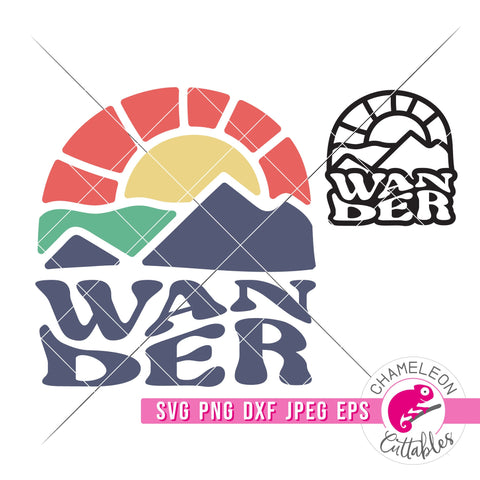 Wander Mountains Hiking Outdoor svg png dxf eps jpeg SVG Chameleon Cuttables 