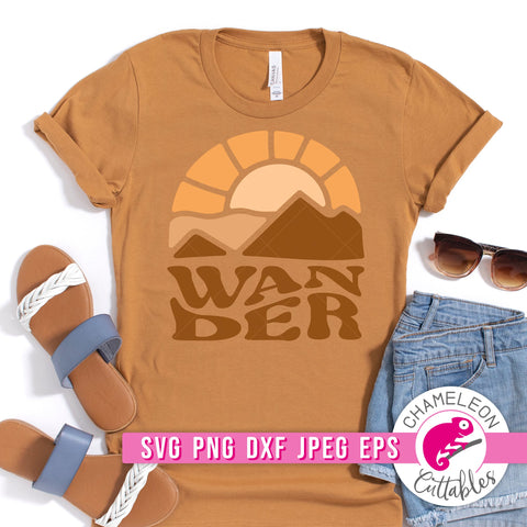 Wander Mountains Hiking Outdoor svg png dxf eps jpeg SVG Chameleon Cuttables 