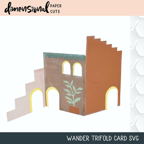 Wander TriFold Card SVG Dimensional Paper Cuts LLC 