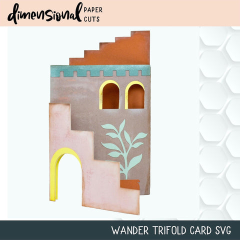 Wander TriFold Card SVG Dimensional Paper Cuts LLC 