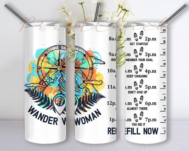 Wander Woman 20oz Skinny Tumbler Sublimation Design Sublimation PixelChick 