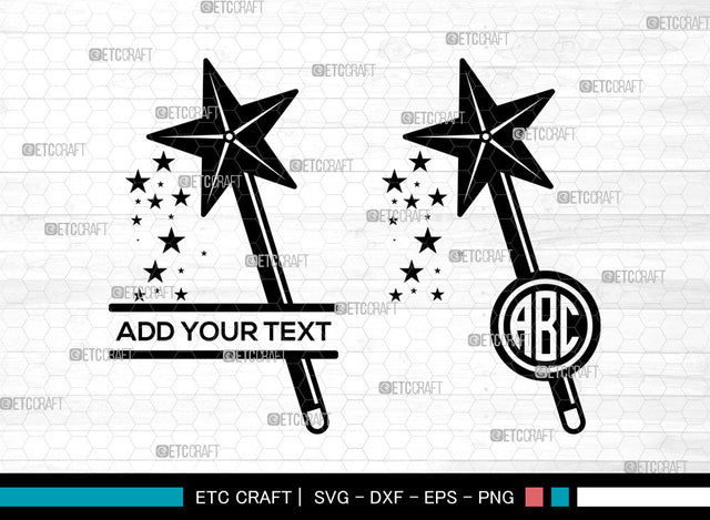 Wands Monogram SVG, Circle Monogram Svg, Magic Stick Svg, Magic Wand Svg, Elder Wand Spells Svg, Wand Icon Svg, Wands SVG ETC Craft 