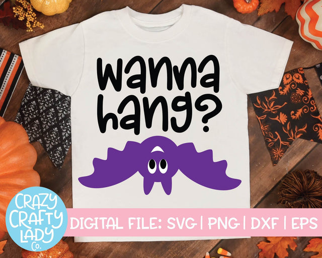 Wanna Hang | Halloween SVG Cut File SVG Crazy Crafty Lady Co. 