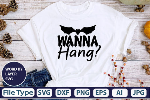 Wanna Hang? SVG Cut File SVG DesignPlante 503 