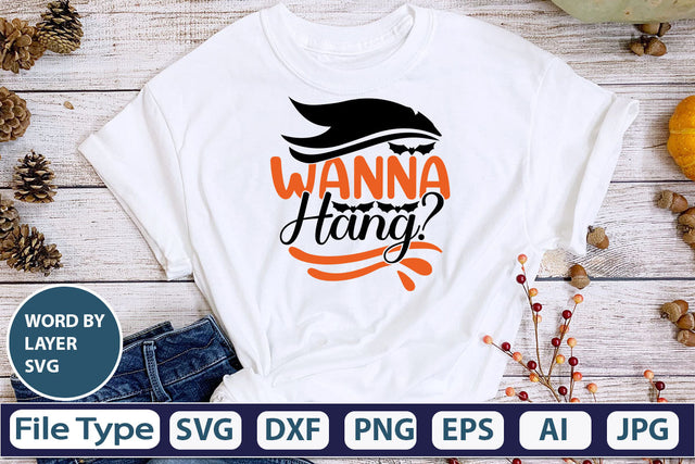 Wanna Hang? SVG Cut File SVG DesignPlante 503 