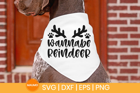 Wannabe reindeer, funny dog christmas bandana SVG Maumo Designs 