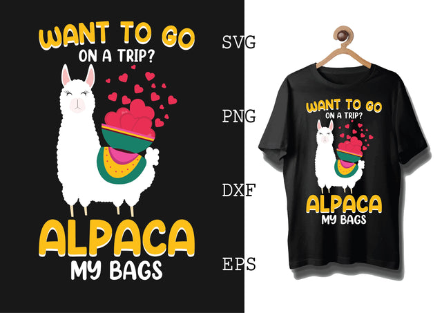 Want To Go on a Trip Svg, Alpaca Svg, Cute Llama Svg, Girl Llama, Svg SVG DesignTShirt 