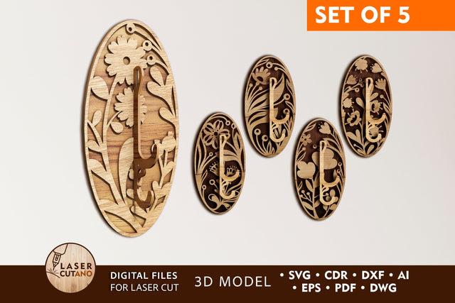 Wardrobe Wall Hook, Hanger Coat, Coat Hooks Bundle Laser Cut Template SVG LaserCutano 