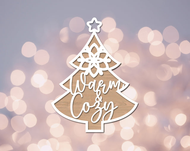 Warm and Cozy Ornament Laser SVG Cut File SVG HappyDesignStudio 