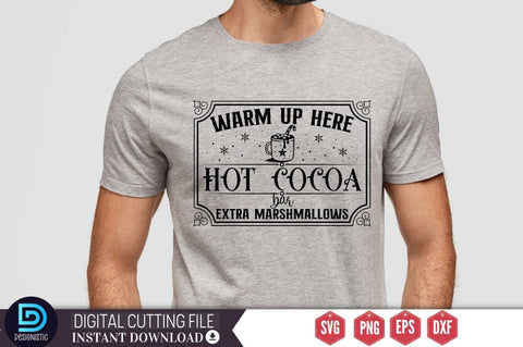 Warm up here hot cocoa bar extra marshmallows SVG SVG DESIGNISTIC 