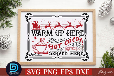 Warm up here hot cocoa est. 1850 SVG SVG DESIGNISTIC 