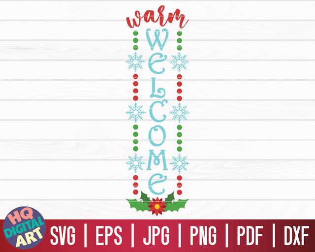 Warm Welcome SVG | Winter/Christmas Vertical Porch Sign SVG SVG HQDigitalArt 