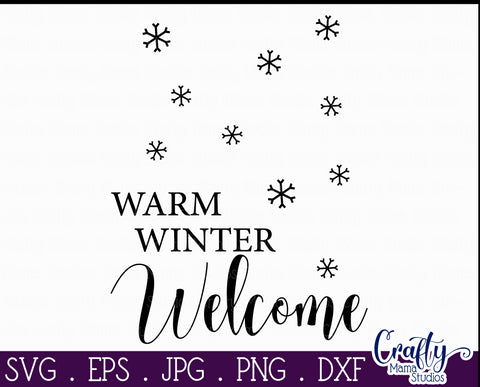 Warm Winter Wishes Svg, Christmas Farmhouse Cut File SVG Crafty Mama Studios 