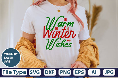 Warm Winter Wishes SVG Cut File SVG DesignPlante 503 